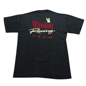 Vintage 90s Winston Racing Team Shirt Men's XL Black Red USA Promo Nascar Retro